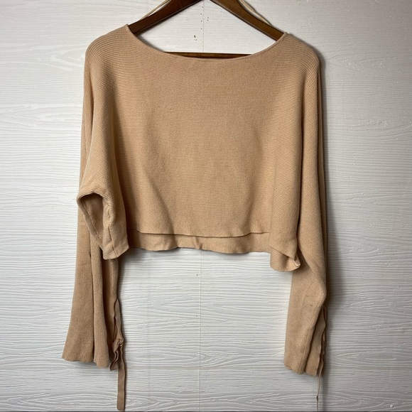 ZARA Cropped knit pale pink sweater size small - Picture 3 of 9